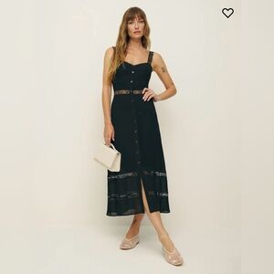 Reformation Wynton Dress Black - Size 0